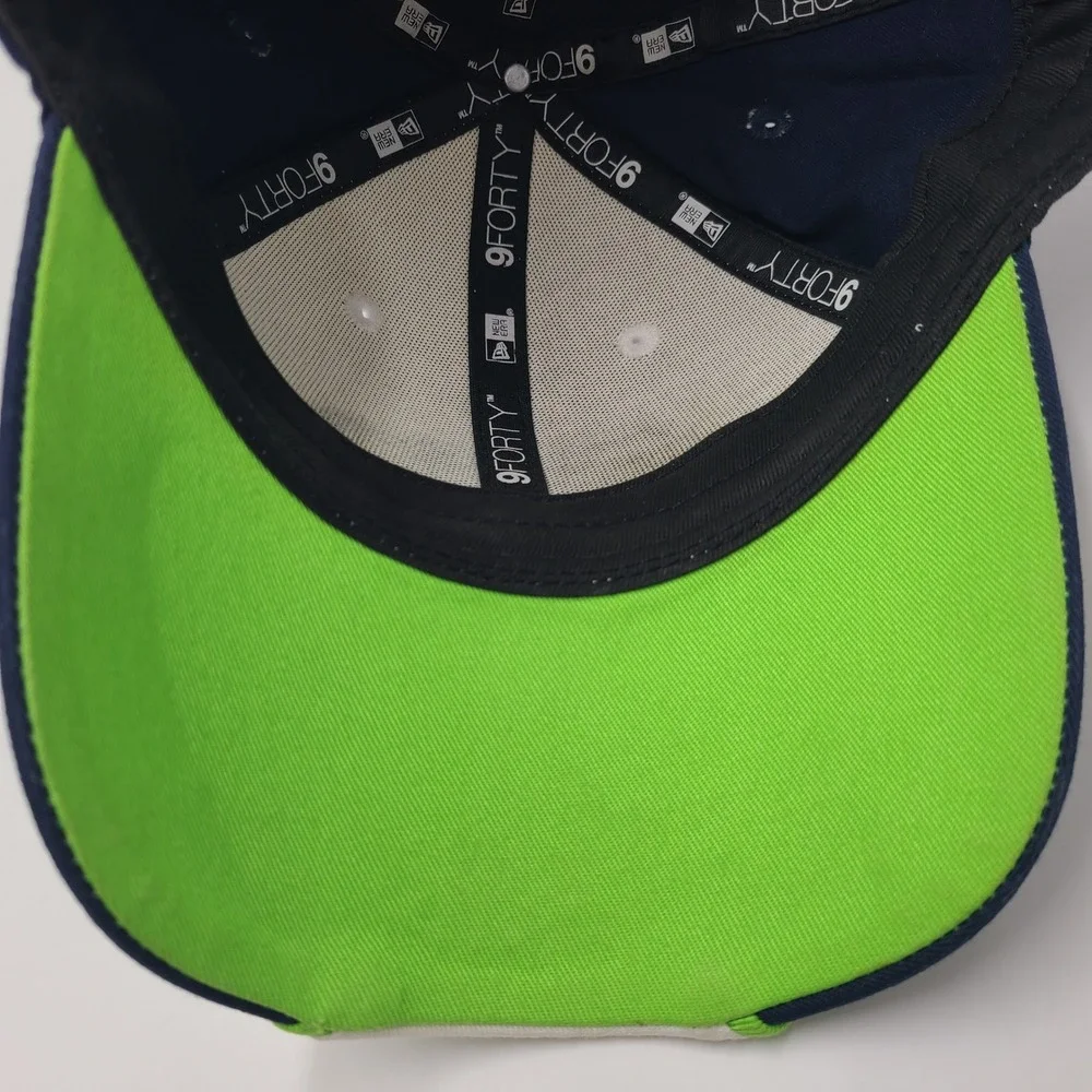Seattle Seahawks Hat Adjustable New Era 9Forty White Blue Green NFL Football Men